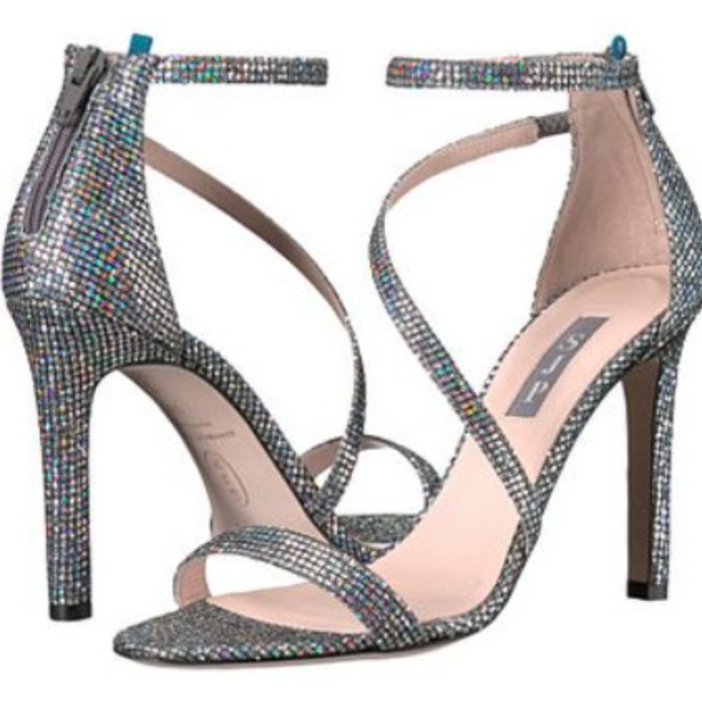 SJP Very Sexy Leather Glitter High Heels - NIB